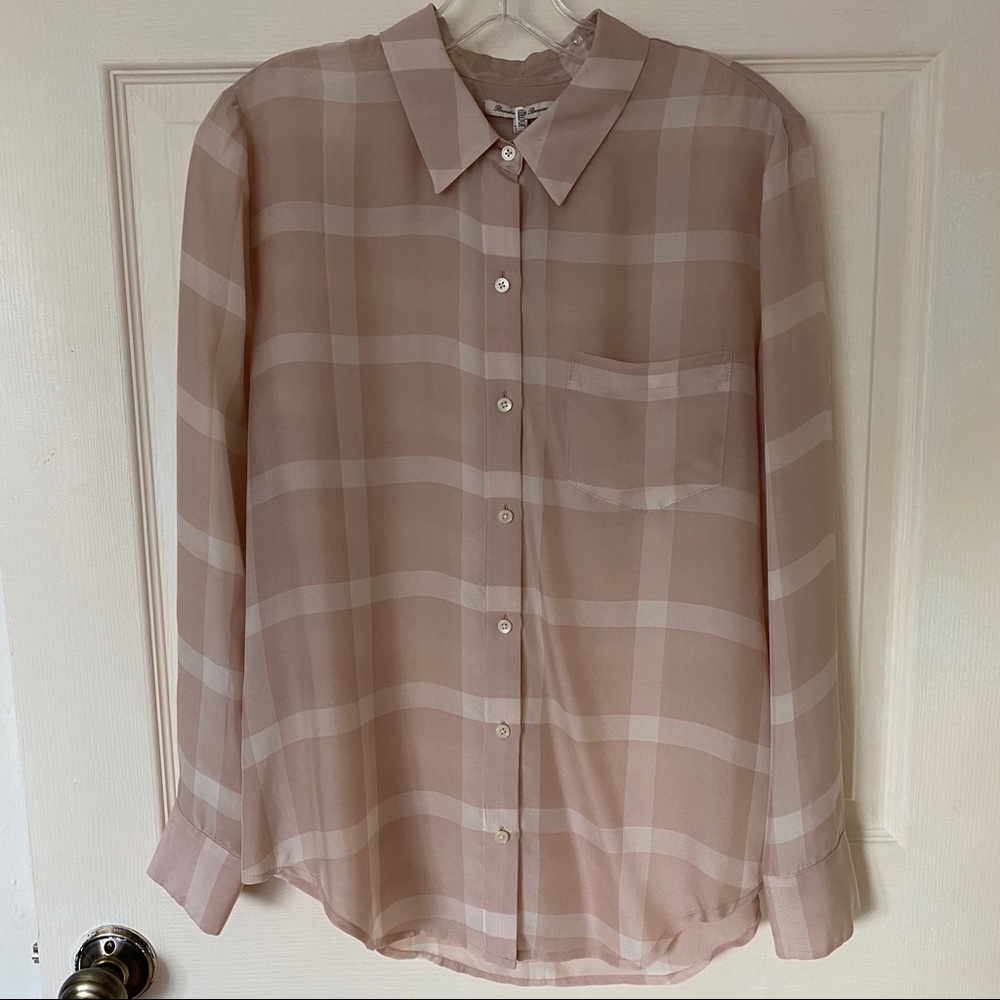 Madewell sheer pink blouse